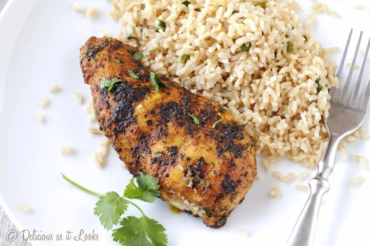 grilled chicken over brown rice